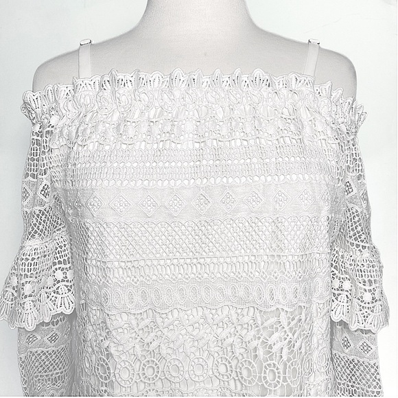 ANTHROPOLOGIE Parker Women’s Jordana Cold Shoulder Ivory Lace Blouse size small - Picture 3 of 7